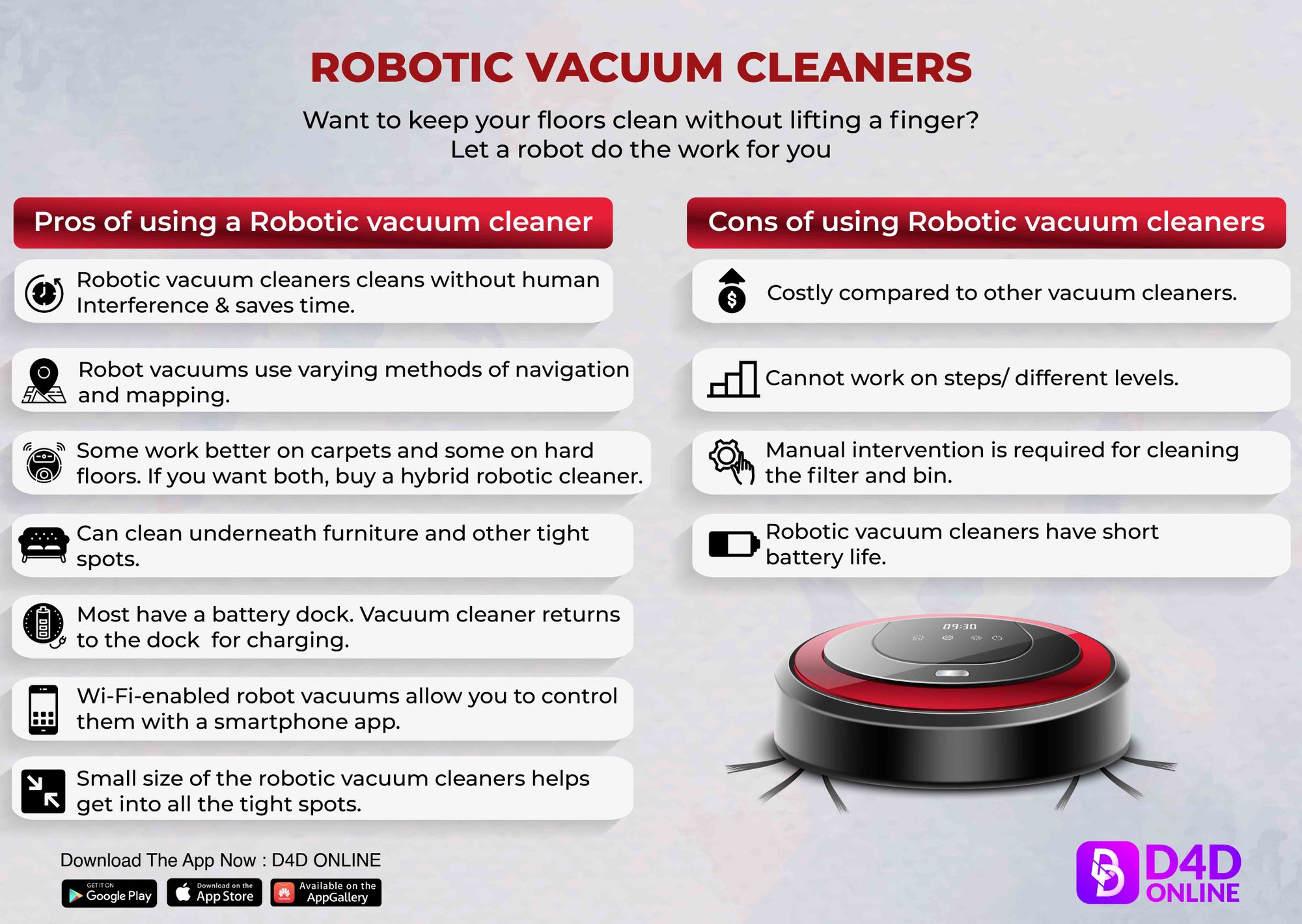 HOW TO SELECT A ROBOTIC VACUUM CLEANER?[INFOGRAPHICS]