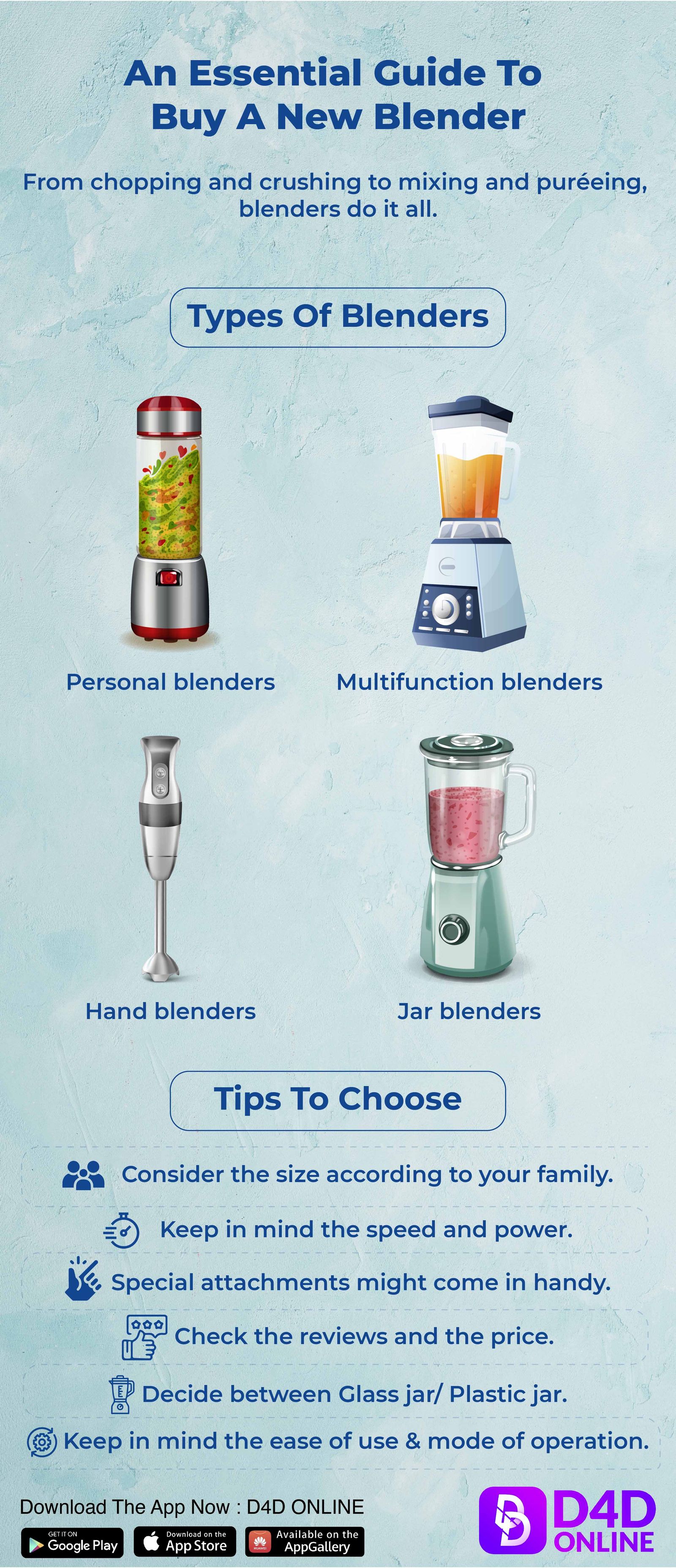 HOW TO SELECT A NEW BLENDER [INFOGRAPHICS]